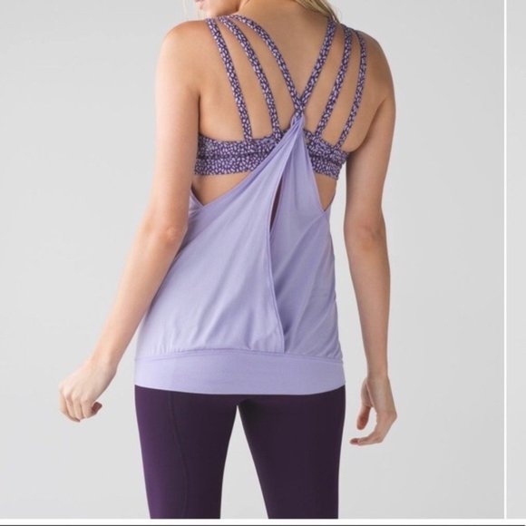 LULULEMON Noveau No Limits Purple Tank w/Sport Bra - Picture 2 of 8